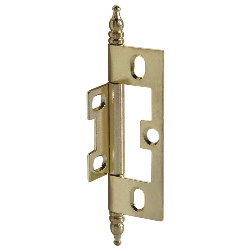 Solid Brass Non-Mortise Butt Hinge with Finial - Finish:Brass Plated